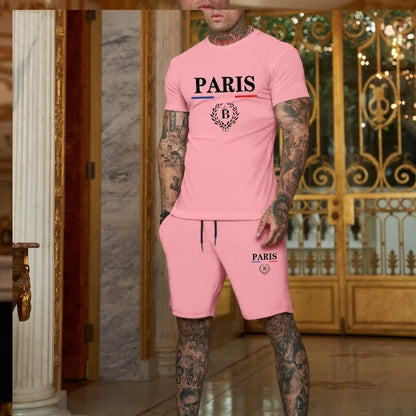 Men's Summer 2-Piece Set Sportswear – T-Shirt & Shorts