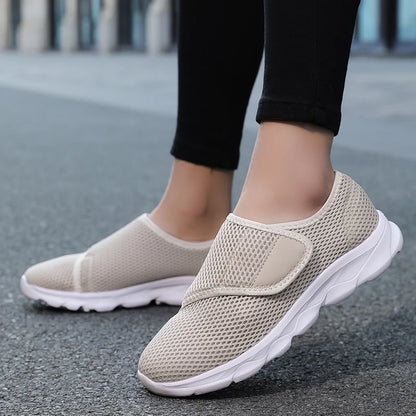 Comfortable diabetic walking shoes designed for swollen, wide feet