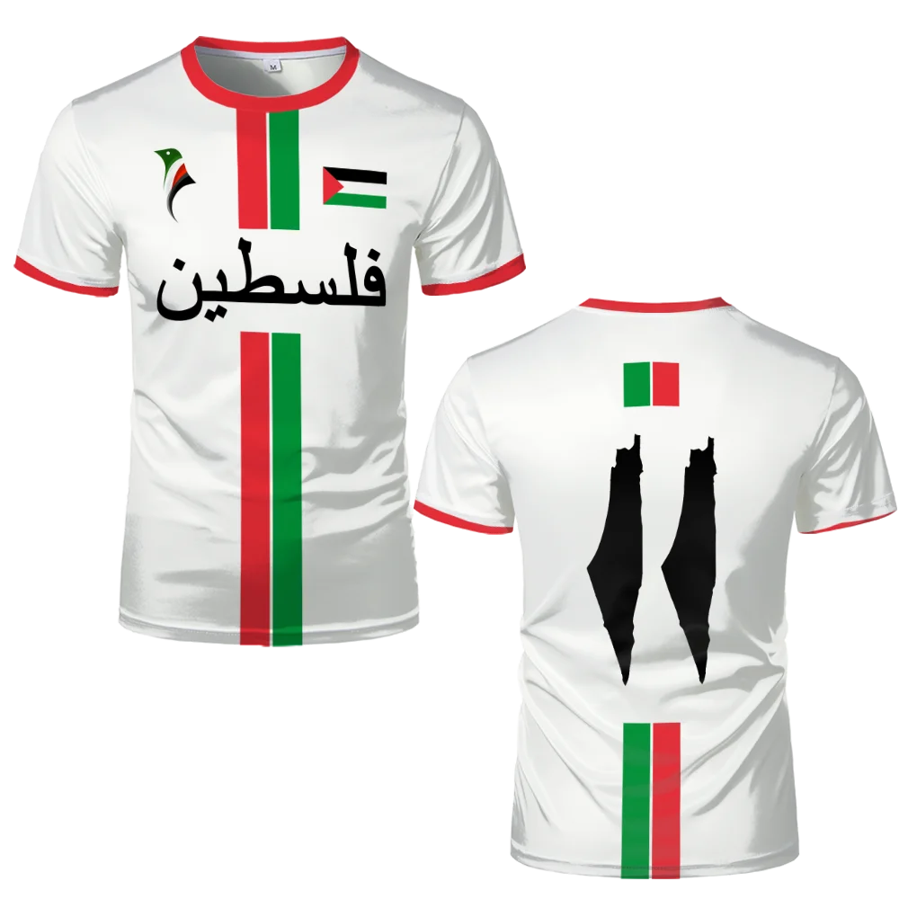 Palestine Flag Football T-Shirt Men’s Casual Summer Top