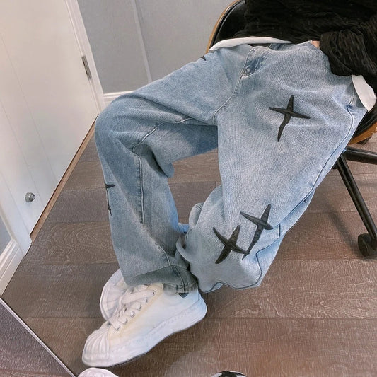 Men's Baggy Wide Leg Streetwear Jeans