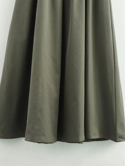 Elegant Pleated Sleeveless Bodycon Midi Dress for Women 2025