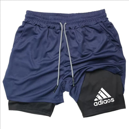 Men's 2-in-1 Compression Gym Shorts Quick Dry