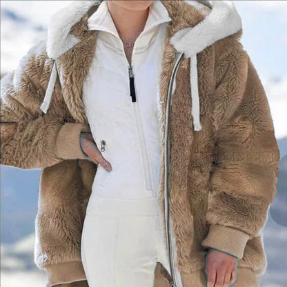 Women Winter Hoodie Zipper Cardigan Coat Warm Casual