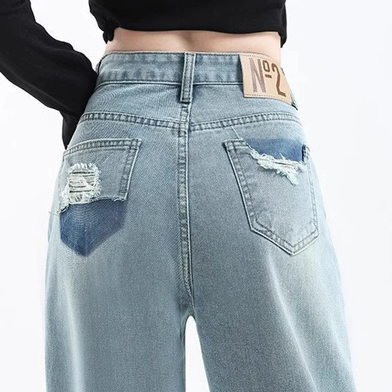 Korean High Waist Wide Leg Jeans for Women