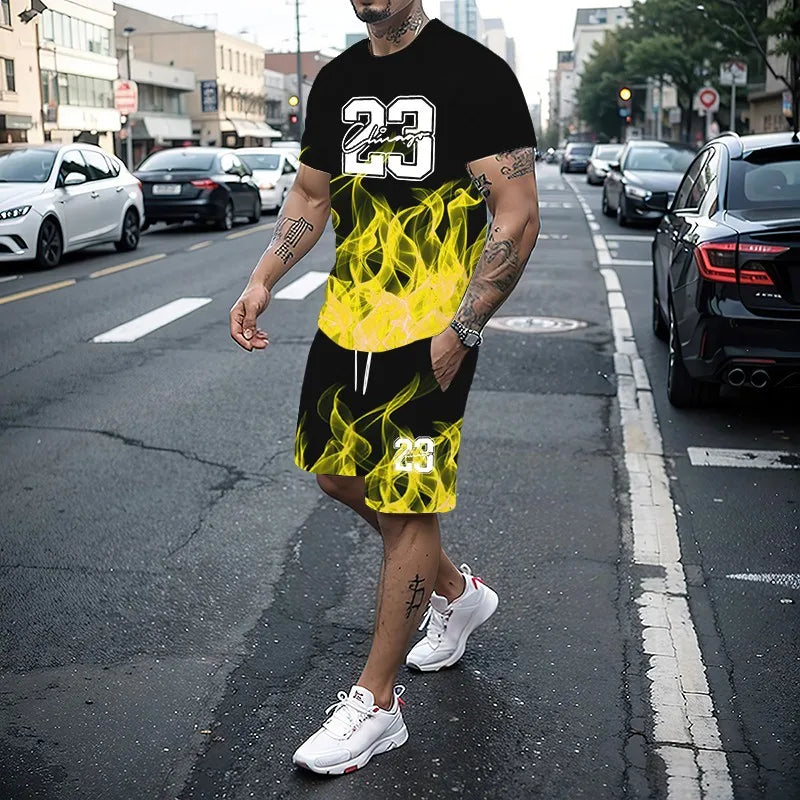 Men's Summer 2-Piece 3D Print T-Shirt