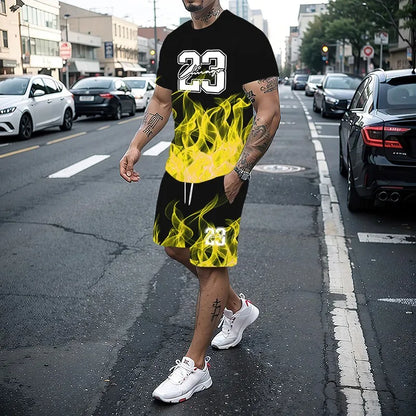 Men's Summer 2-Piece 3D Print T-Shirt