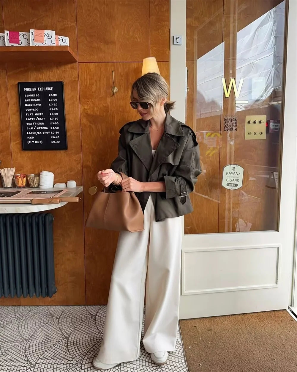 Vintage Cropped Trench Jacket – Women Chic Coat