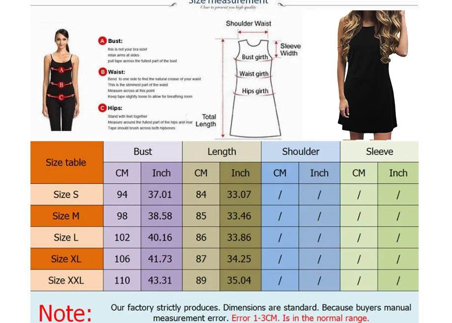 Sexy Summer Sleeveless Mini Dress – Black Print