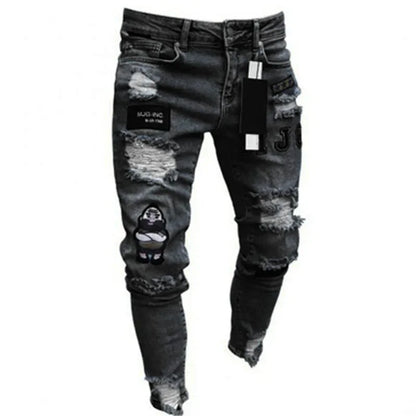 Men's Ripped Skinny Jeans – Stretch Hip Hop Denim