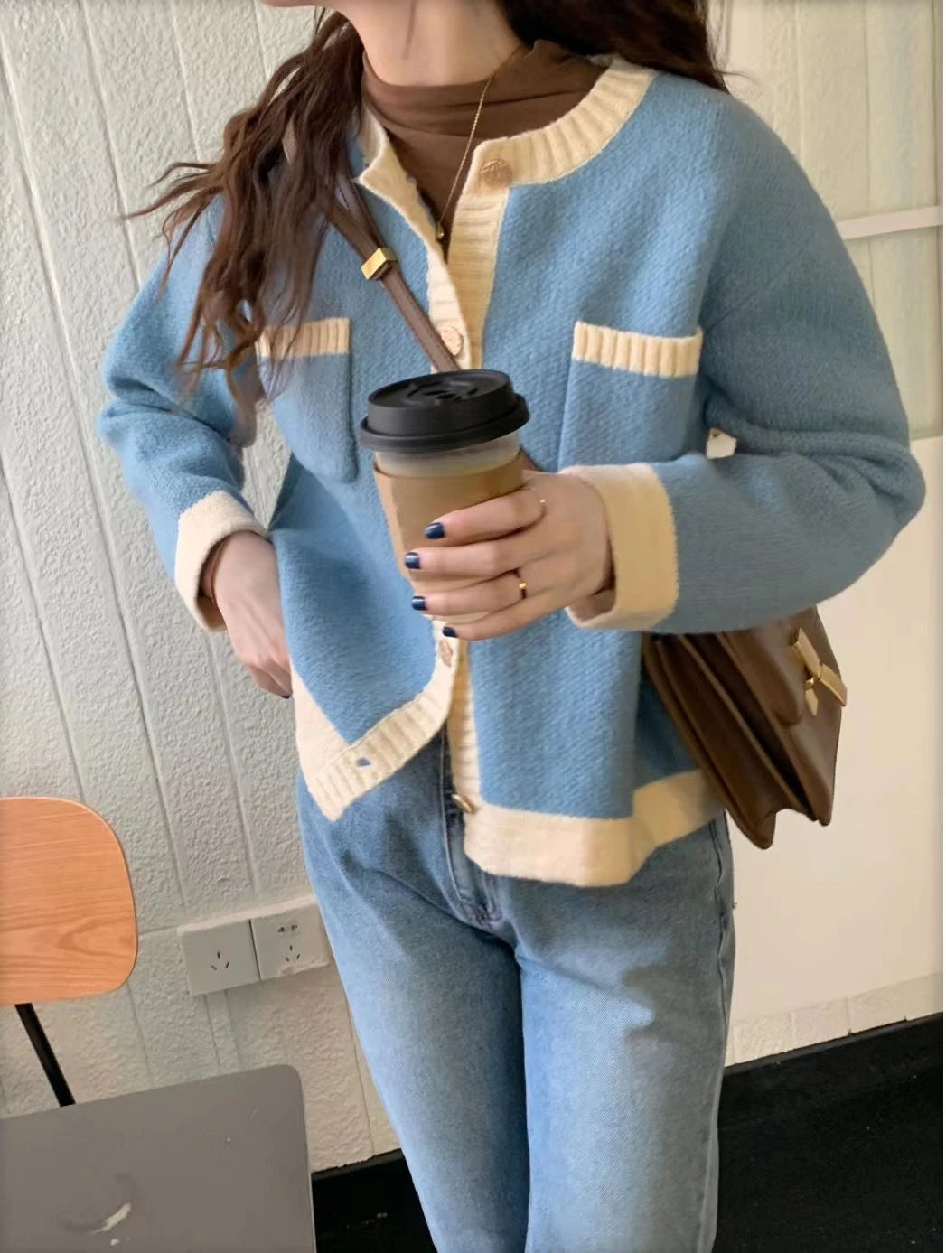 Autumn O-Neck Sweater Cardigan Women Knitted Jacket