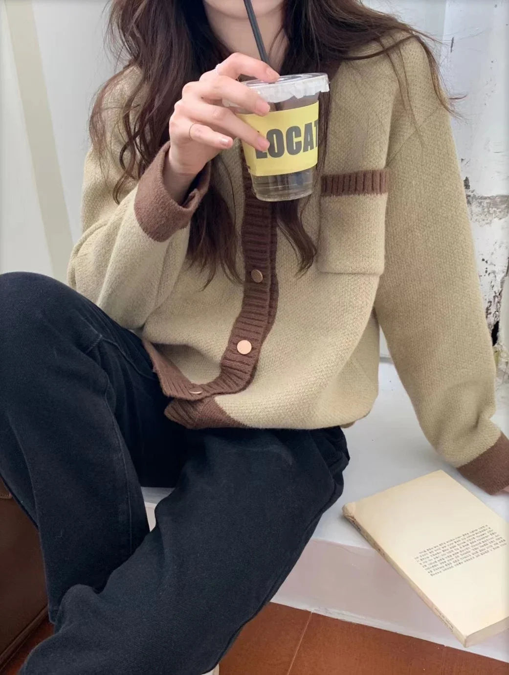 Autumn O-Neck Sweater Cardigan Women Knitted Jacket