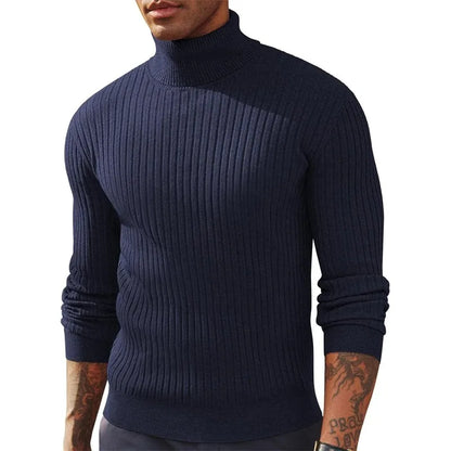 Autumn men’s slim fit turtleneck sweater, warm & thick