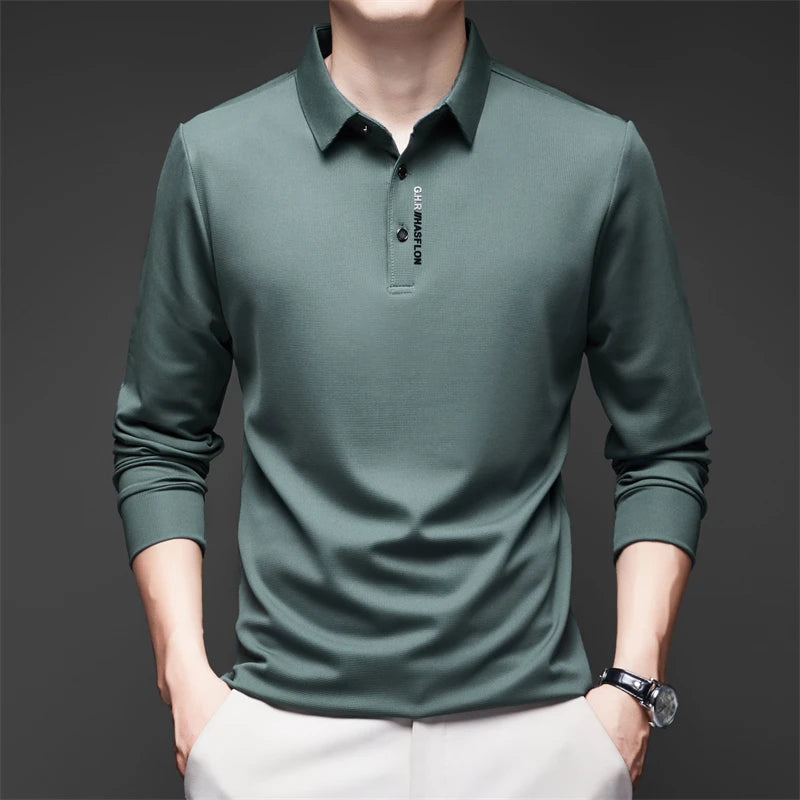 Men's Long Sleeve Polo Shirt Comfortable Fashionable Versatile