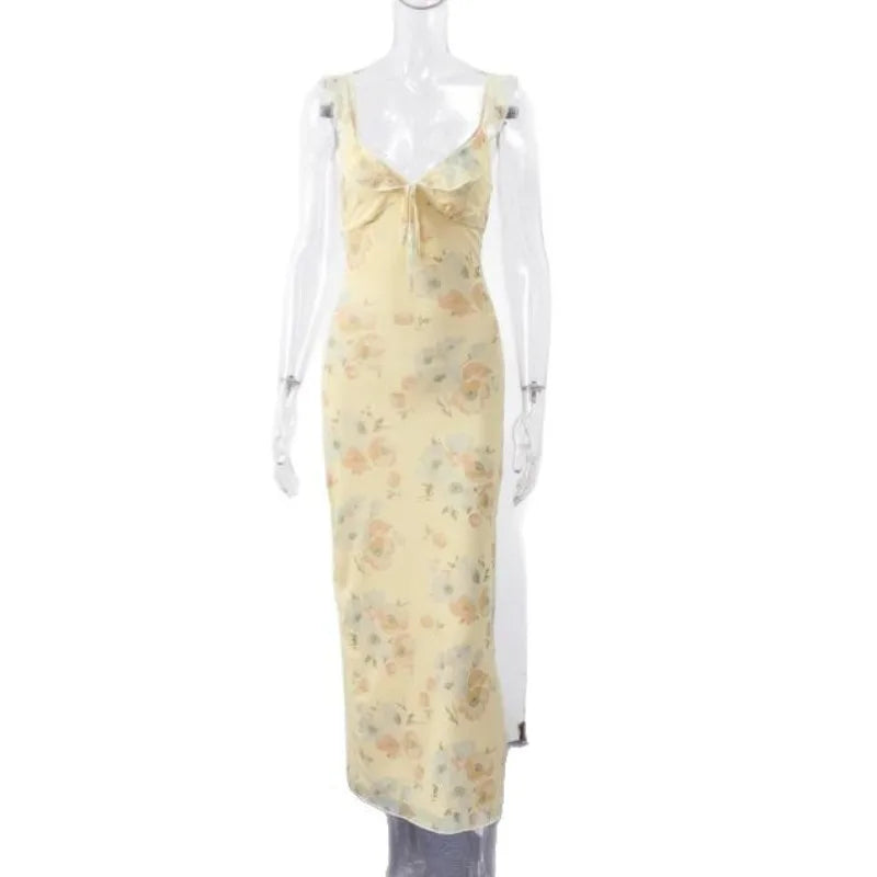 Sexy Summer Floral Dress – Sleeveless Backless 2025