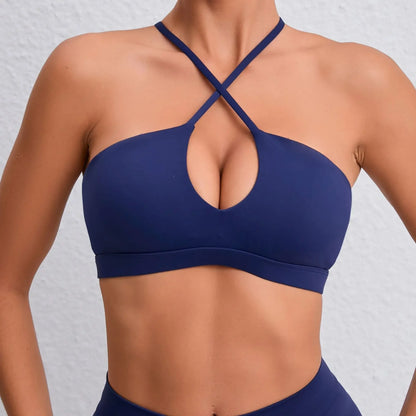 Stylish breathable padded sports bra for women gym yoga
