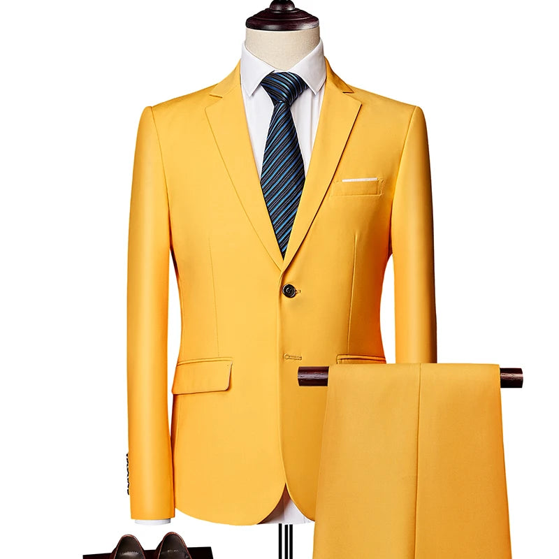 Men's Elegant 2-Piece Business Wedding Suit 2025