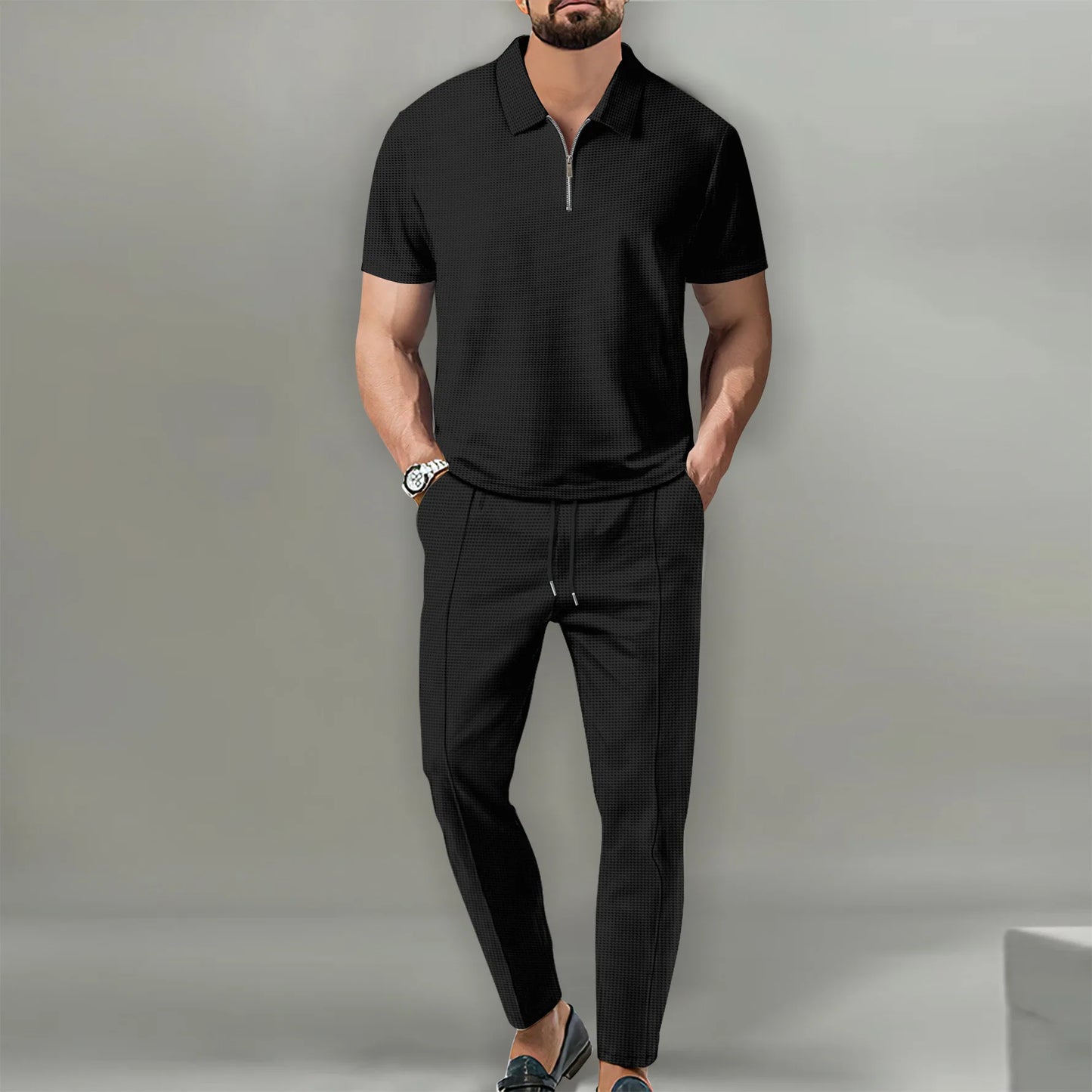 Men's 2-Piece Polo Set – Casual & Breathable 2025