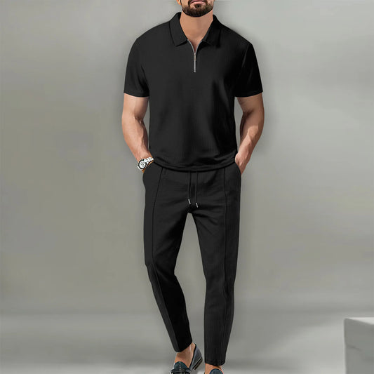 Men's 2-Piece Polo Set – Casual & Breathable 2025