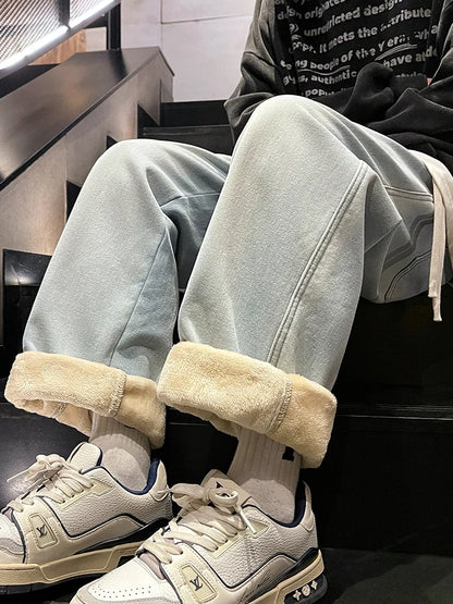 Winter Jeans, Korean Style, Fleece Lined, Warm Denim