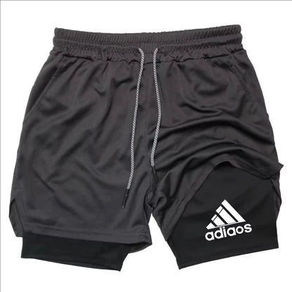 Men's 2-in-1 Compression Gym Shorts Quick Dry