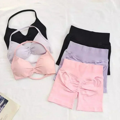 2PCS Women's Yoga Set – Bra & High Waist Shorts