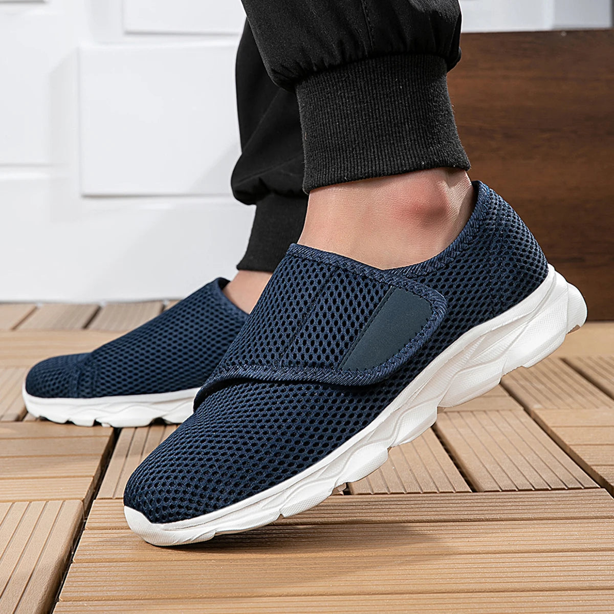 Comfortable diabetic walking shoes designed for swollen, wide feet