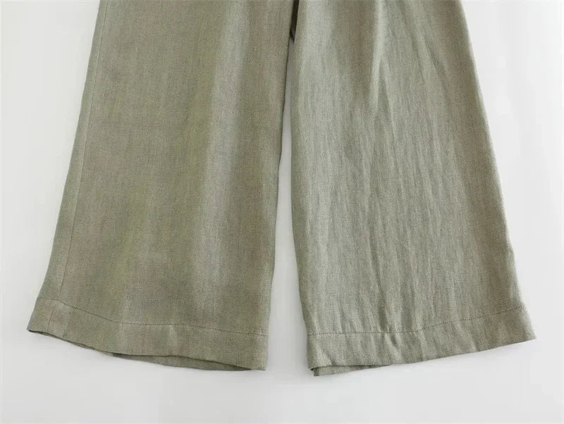 Women 2-Piece Summer Pants Set – Chic Vest & Wide Leg