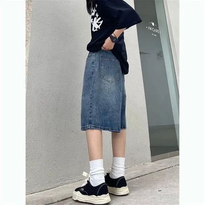 Y2K Baggy Denim Shorts Vintage Wide Leg Summer Streetwear
