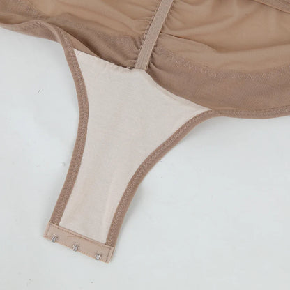 Sexy Cross Waist Bodysuit – Mesh, Breathable, Tummy Control