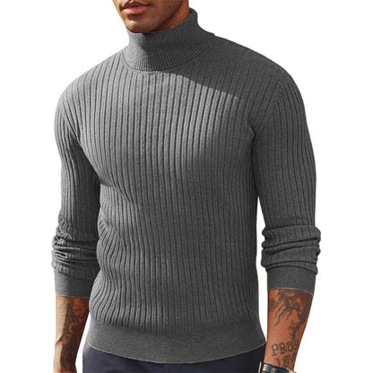 Autumn men’s slim fit turtleneck sweater, warm & thick