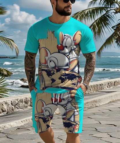 Summer Men's 3D Cartoon Short Sleeve T-Shirt 2025