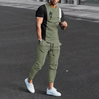 Men's 3D Print T-Shirt & Pants Set – Casual & Breathable
