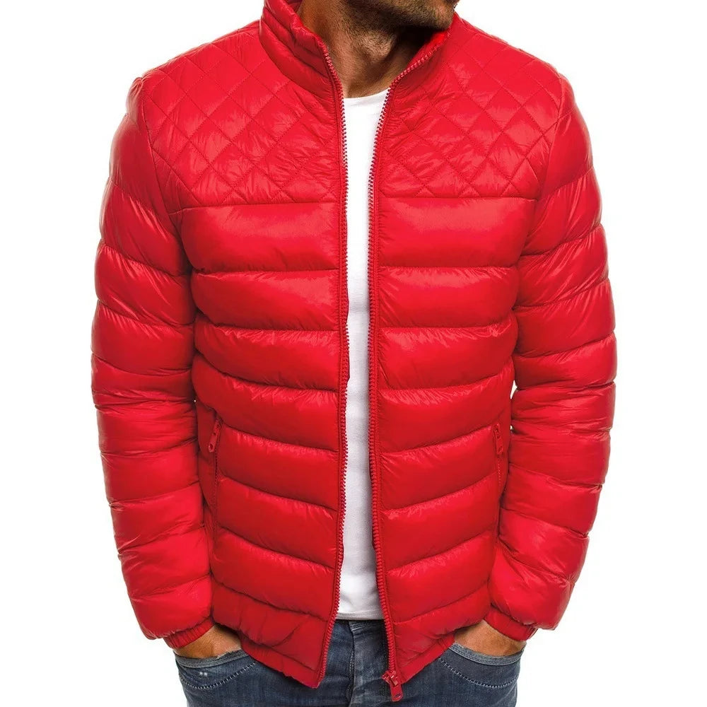 Men's winter jacket casual warm zipper thick fashion street skiing