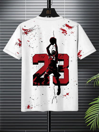 Summer 2025 Men's 3D Printed Casual Sports Polyester Suit