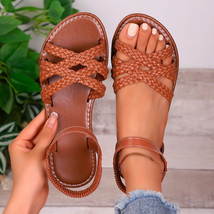 Summer women’s flat sandals with non-slip rubber soles