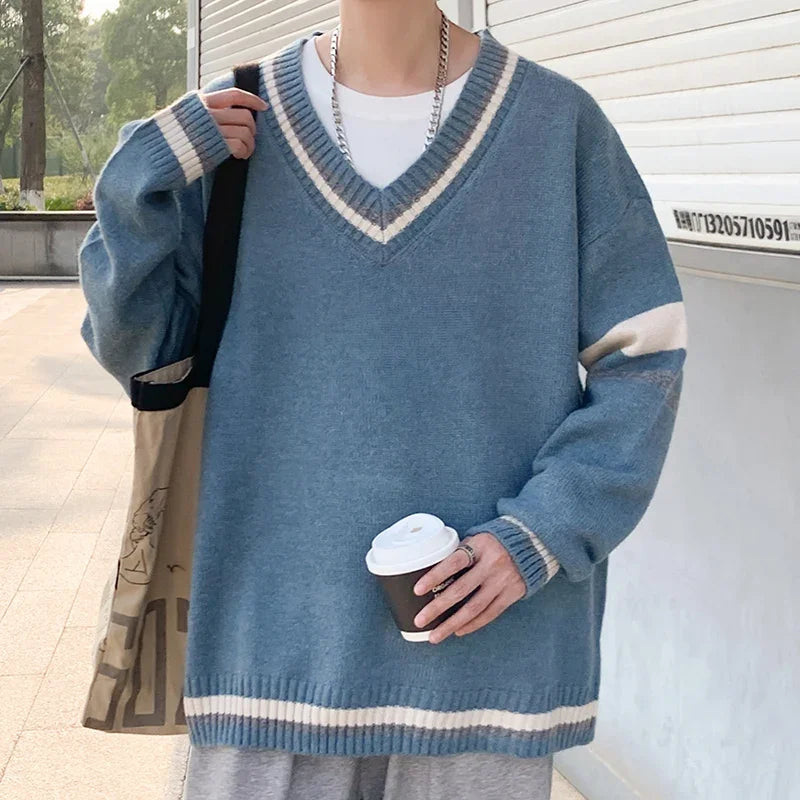 Men's, Korean V-neck Sweater Casual Autumn Winter Comfortable